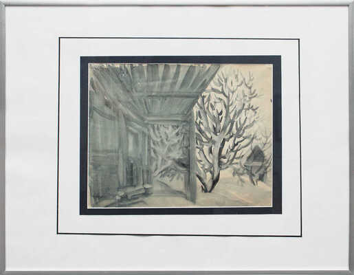 Федоровский Фёдор Фёдорович. Яблони под снегом (предположительно для постановки «Снегурочка» Московской оперы С.И. Зимина)